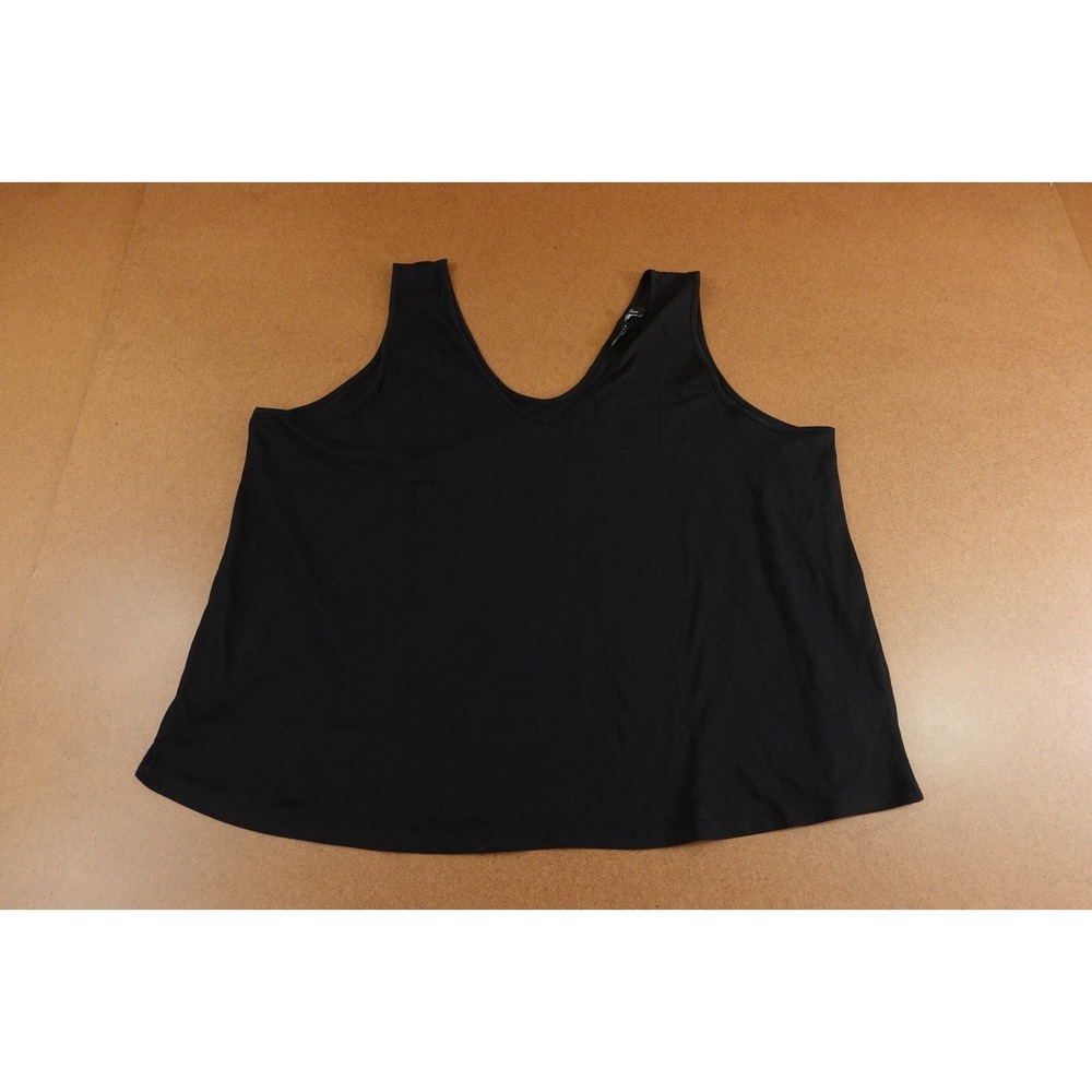 ASOS DESIGN Curve Womens Size 18 Black Cotton Scoop Neck Ultimate Tank Top New